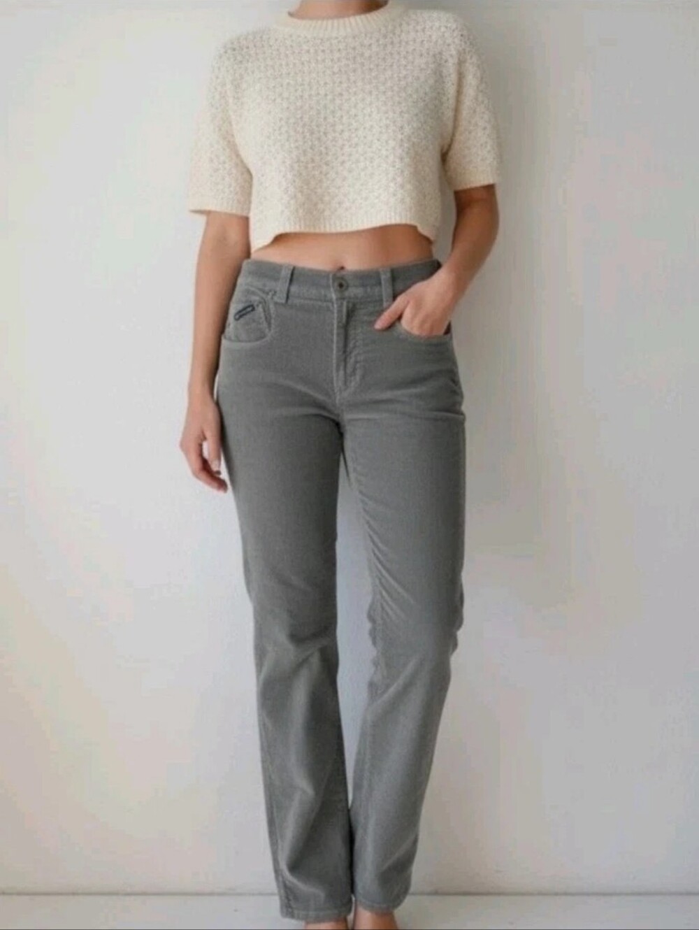 Vintage Dolce And Gabbana Grey Corduroy Pants Womens 29 X33 Nwt